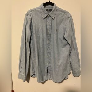 Polo Ralph Lauren Solid Oxford Long-Sleeve Woven Shirt Light Blue Large